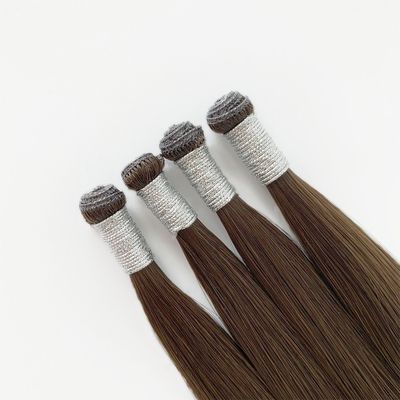 Estilo recto, extensión de cabello humano indio crudo, genio estadounidense, doble dibujo de un cabello donante.