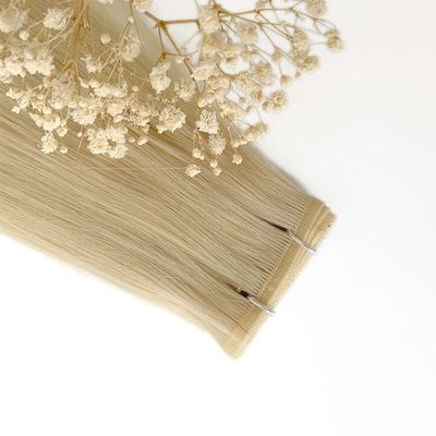 100 g/ envase Pelo humano Remy de color muti Plano de trama doble cabello crudo