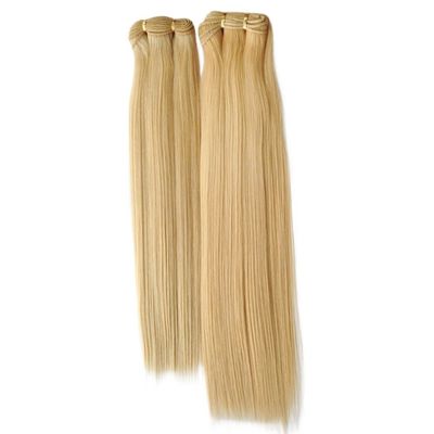 Extensiones de cabello humano de doble dibujo rubio y tejido remy.