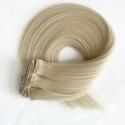 Extensiones de cabello humano de doble dibujo rubio y tejido remy.