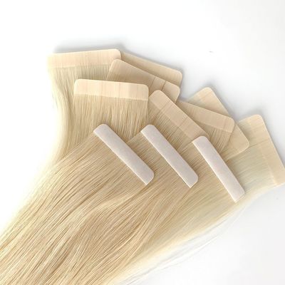 Grado europeo 12A Cinta sin procesar Ins en bruto Doble dibujado virgen Remy 100 Extensión de cabello humano