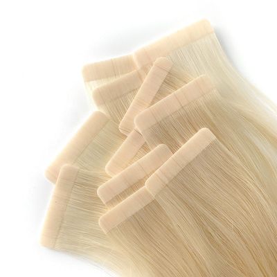 Grado europeo 12A Cinta sin procesar Ins en bruto Doble dibujado virgen Remy 100 Extensión de cabello humano