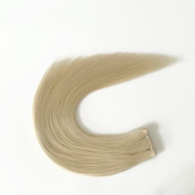 Vírgine brasileña Remy Cabello humano PU tejido de piel fina tejido de doble rostro extensión de bastón