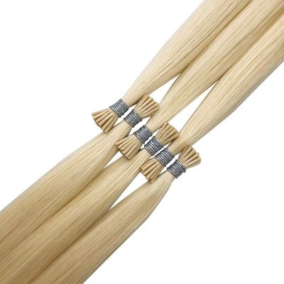 EE.UU. 100% ruso I Tip Extensiones de cabello humano Doble dibujado con perlas italianas de punta de pegamento