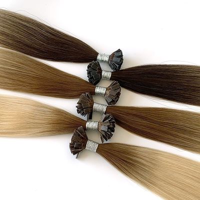 18 pulgadas de doble balayage Keratina pre-enlazado U punta punta plana hueso recto cabello humano