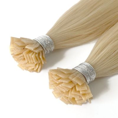 Cabello crudo de punta plana Color natural Cabello recto Virgen Remy Extensiones de cabello ruso EE.UU.