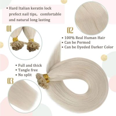 UT-23502 Muti-Color U/Nil Tip Extensiones de cabello humano sin enredos sin derramamiento 1 g/hielo