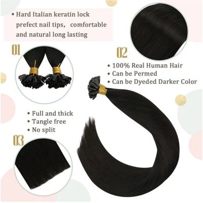 18 pulgadas de cabello Super Doble Tirado Keratina U Extensiones de punta con el pago inicial Rubia