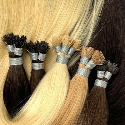 Extensiones de cabello humano remy doblemente dibujadas en punta U/I/Y con queratina plana