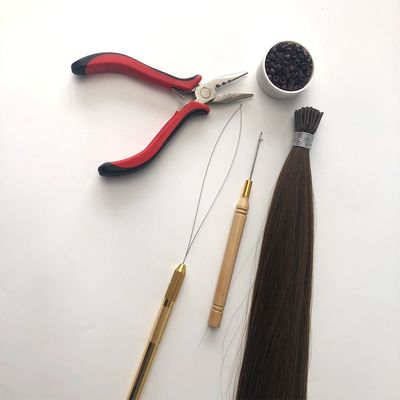 Keratina Micro Link Cabello virgen crudo Pre-enlazado I Extensiones de cabello de punta para cabello teñible