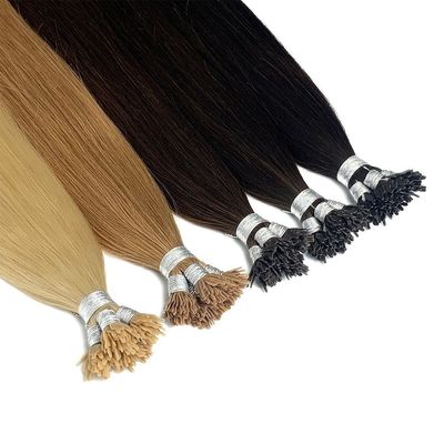 Cuticular alineada Remy Cuticular completa Plano y palo Ventilador de punta de pelo para diferentes tipos de cabello