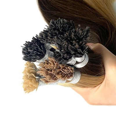 Cuticular alineada Remy Cuticular completa Plano y palo Ventilador de punta de pelo para diferentes tipos de cabello