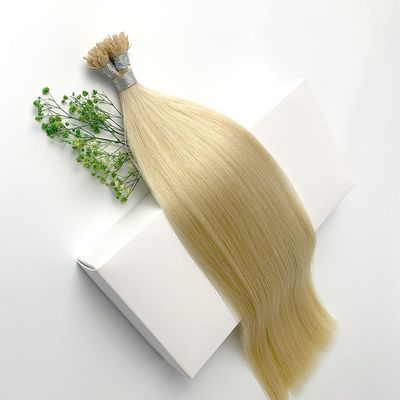 Cuticular alineada Remy Cuticular completa Plano y palo Ventilador de punta de pelo para diferentes tipos de cabello