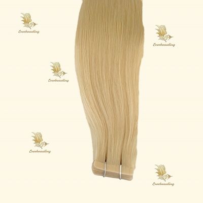 18 meses Vida Tela de color rubio teñible en extensiones de cabello suministrado directamente