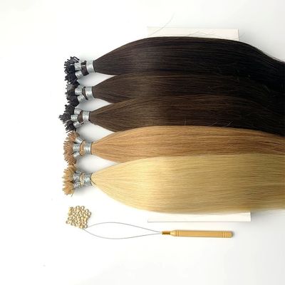 100% Cuticle alineado Remy pelo humano queratina Y extensiones de cabello de punta con envío rápido