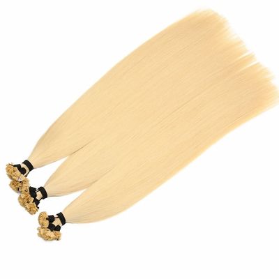 Personalización Doble dibujado Russo crudo de la cutícula en bruto Remy cabello queratina punta plana extensiones de cabello humano