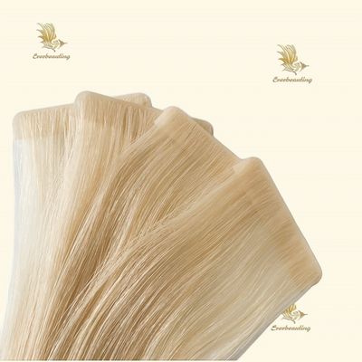Cabello humano sin procesar Extensión europea de cabello sin costura con textura recta
