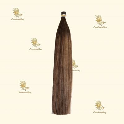 Cosméticos Color chocolate doble dibujado Remy queratina I punta extensiones de cabello Cosméticos