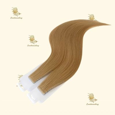Cabello ruso rubio virgen Remy cinta humana en extensiones de cabello perfecto para todas las ocasiones