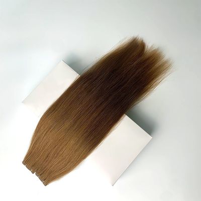 30 días de devolución reembolsos de cabello liso crudo cinta invisible en extensión de cabello humano