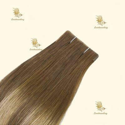Color claro extensiones de cinta invisible Vendedores costo de envío y enredado libre de super cabello