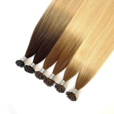 Cuticle alineado Remy cabello Italia queratina U / V / I / punta plana extensión del cabello sin derramamiento