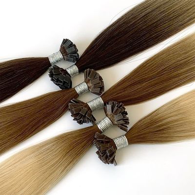 Cuticle alineado Remy cabello Italia queratina U / V / I / punta plana extensión del cabello sin derramamiento