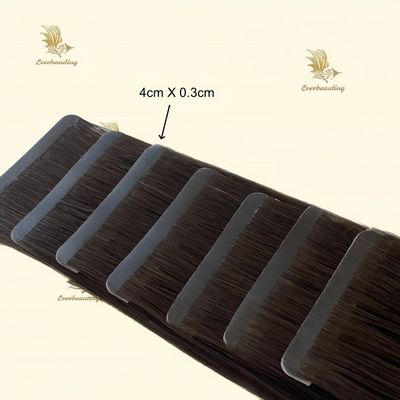 Color marrón oscuro Tela delgada de doble dibujo Extensiones con pelo europeo alineado con la cutícula