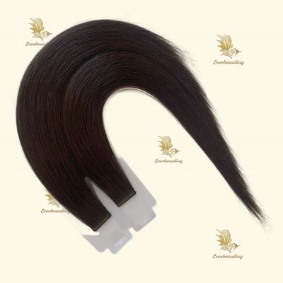 Color marrón oscuro Tela delgada de doble dibujo Extensiones con pelo europeo alineado con la cutícula
