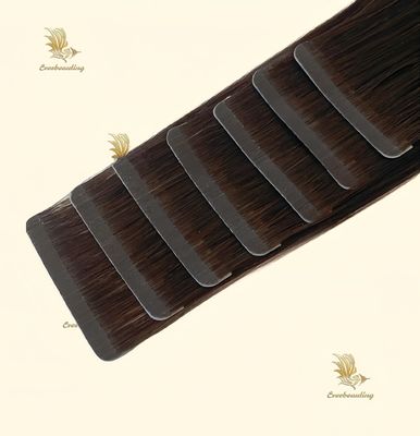 Color marrón oscuro Tela delgada de doble dibujo Extensiones con pelo europeo alineado con la cutícula