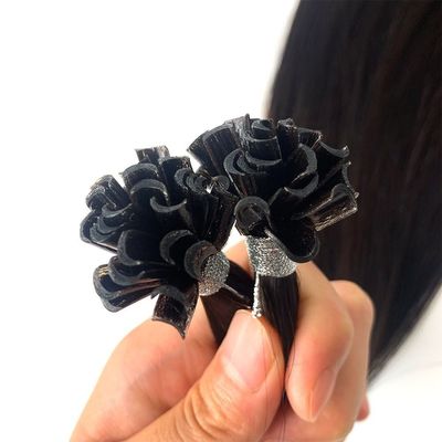 Extensiones de cabello humano doblemente dibujadas de color muti Cabello brasileño preenlazado con queratina