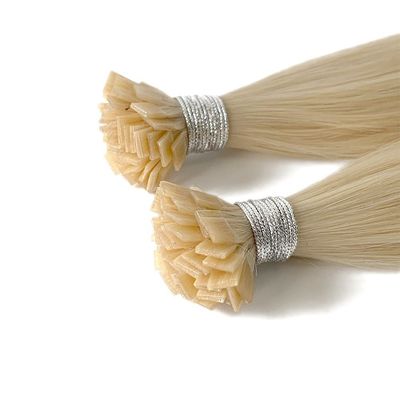 Extensiones de cabello de queratina italiana prefijadas para cabello humano de punta plana en tamaño de paquete
