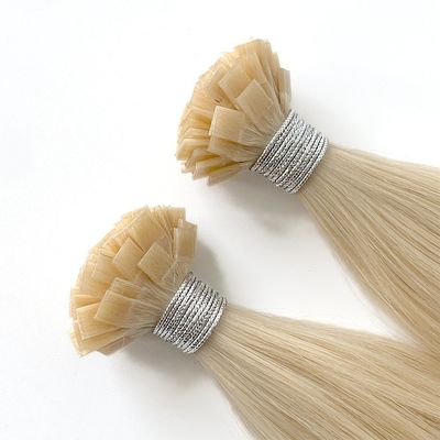 Extensiones de cabello de queratina italiana prefijadas para cabello humano de punta plana en tamaño de paquete