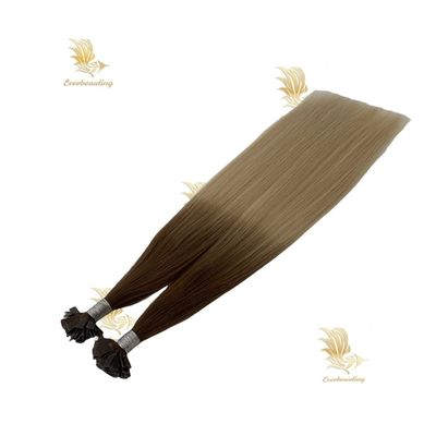 12A de primer grado doble dibujado ruso de pelo humano remy con punta plana extensión intacta de queratina