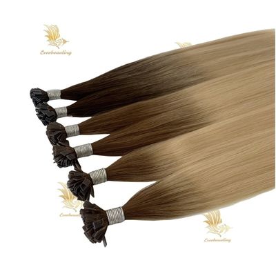 240530 Punta plana de queratina extensión del cabello cutícula alineada Remy pelo humano ruso 1 g/ hebra