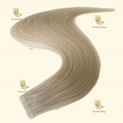 Real pelo humano Remy cinta reutilizable en extensiones de cabello Ceniza Platino Blonde Tipo de palo