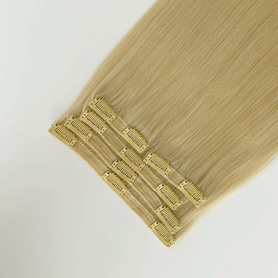 Clip en extensiones de cabello 100% humano crudo Clip en cabello indio sin derramamiento Dyeable