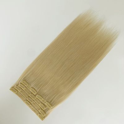 Clip en extensiones de pelo ruso textura recta y estilo pre-agregado garantizado