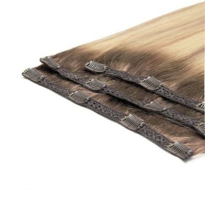 Productos doble tirado clip en extensiones de cabello CH-24256 Muti-Color Afro Kinky rizado