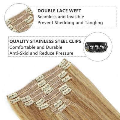 Productos doble tirado clip en extensiones de cabello CH-24256 Muti-Color Afro Kinky rizado