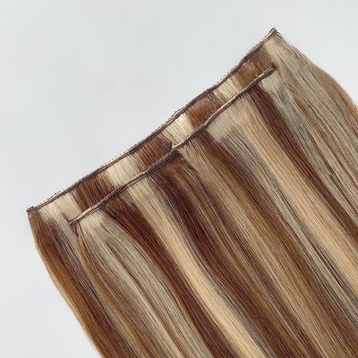 100% brasileño Remy clip en extensión de cabello estilo recto rubio ruso del cabello humano virgen