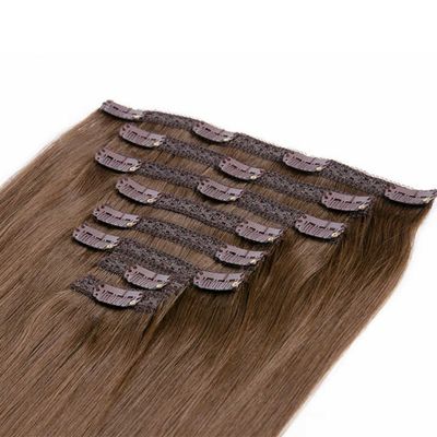 100% ruso de pelo humano remy clip Ins Bodywave textura en la extensión de cabello humano virgen