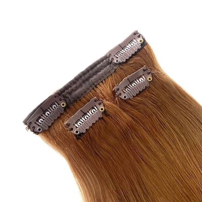 100% ruso de pelo humano remy clip Ins Bodywave textura en la extensión de cabello humano virgen