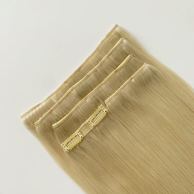 Clip de pelo virgen ruso en extensiones de cabello humano clip de estilo pre-enlazado 100g /pc
