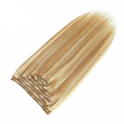 Cabello Superior 20 pulgadas de color claro Remy Clip Ins de cabello humano Extensiones Vendedor Dyeable