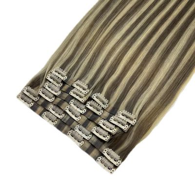 Qingdao pedido personalizado 100% Remy pelo humano chino sin costura PU clip en el cabello
