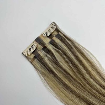 Qingdao pedido personalizado 100% Remy pelo humano chino sin costura PU clip en el cabello