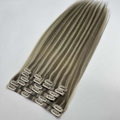 Qingdao pedido personalizado 100% Remy pelo humano chino sin costura PU clip en el cabello