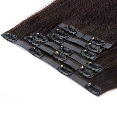 Cabello humano verdadero de Europa Clip en extensiones de cabello doble dibujado cabello Remy coloreado