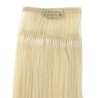 100% de la cutícula alineado el cabello crudo Invisible clip en extensiones de cabello para el cabello brasileño